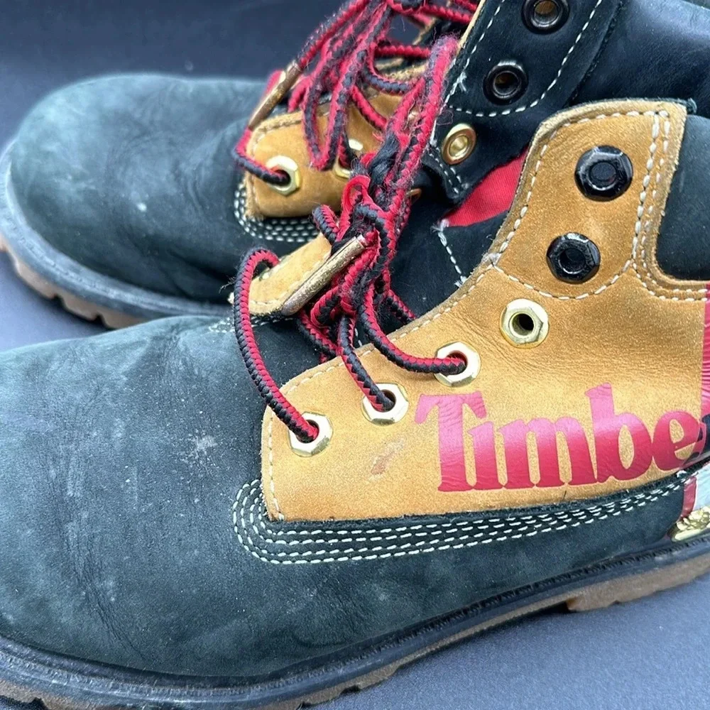 Timberland 6 Inch Premium Waterproof Boot Junior 'Patch Logo - Black' size 2